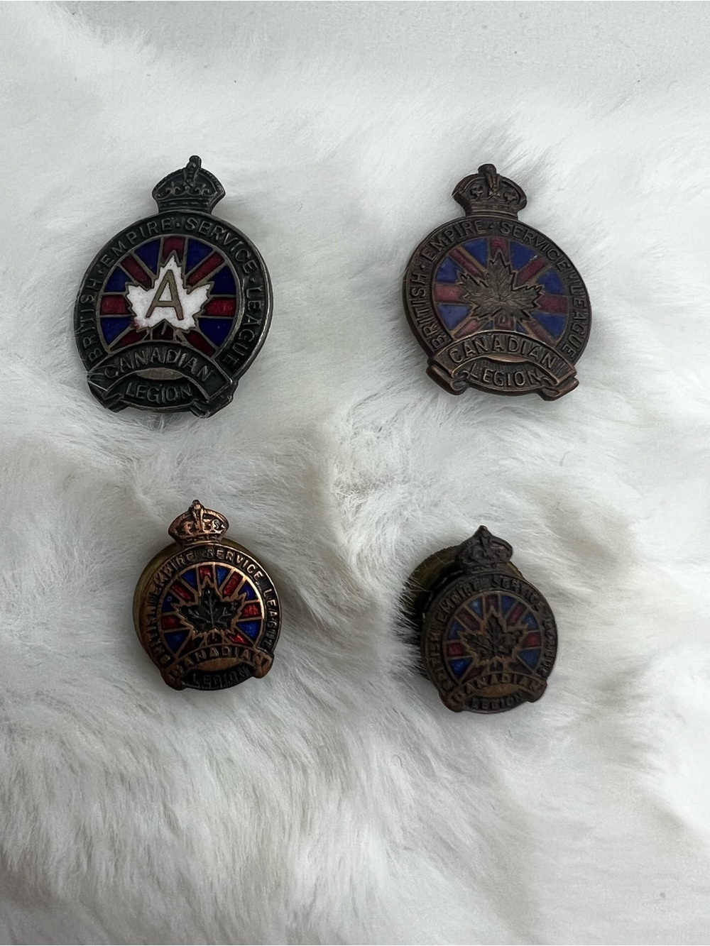 Vintage WWII Canadian Legion Pins Serialized W. Scully & C. Lamond Marks